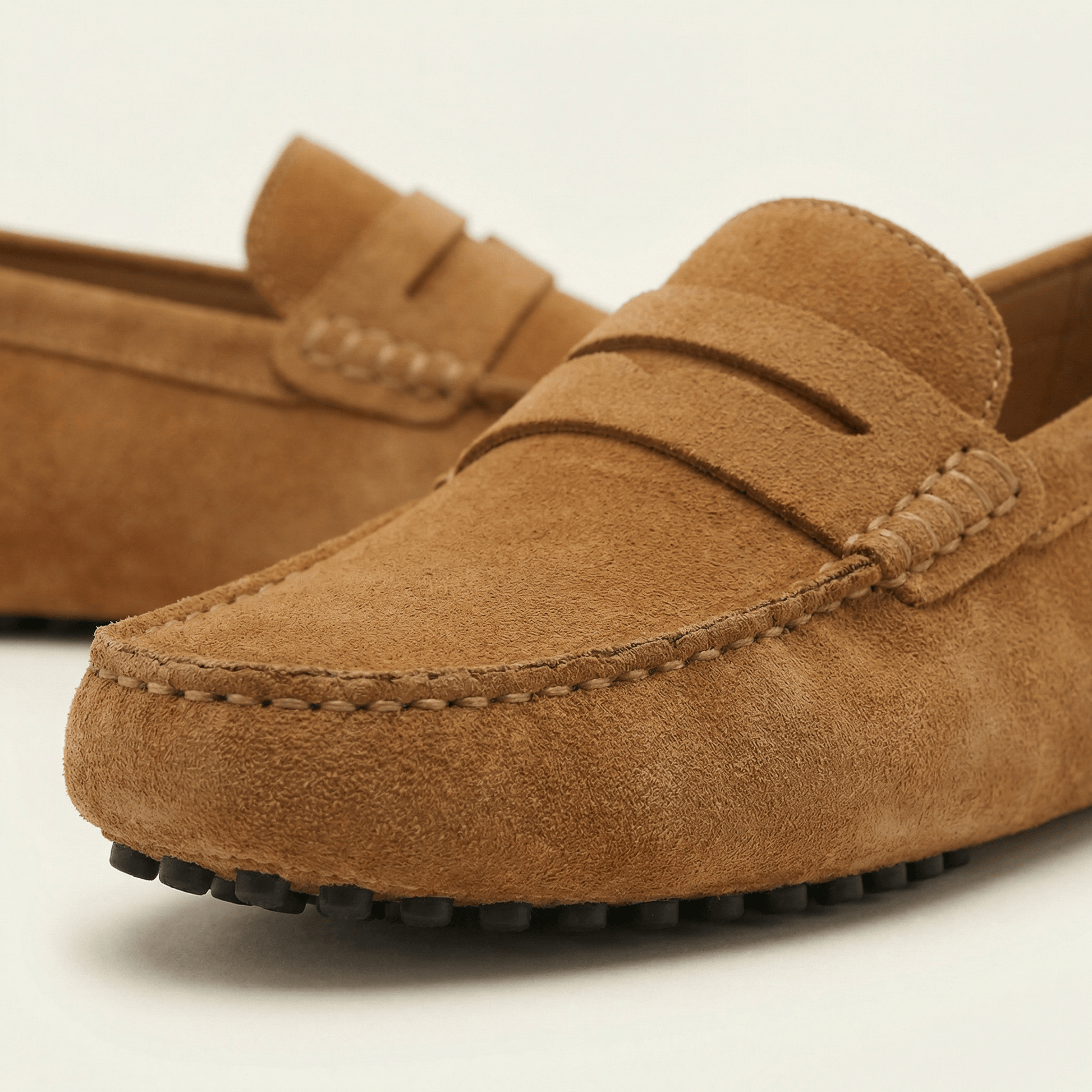 Mocassin Homme Souple en Cuir Suédé à Bande