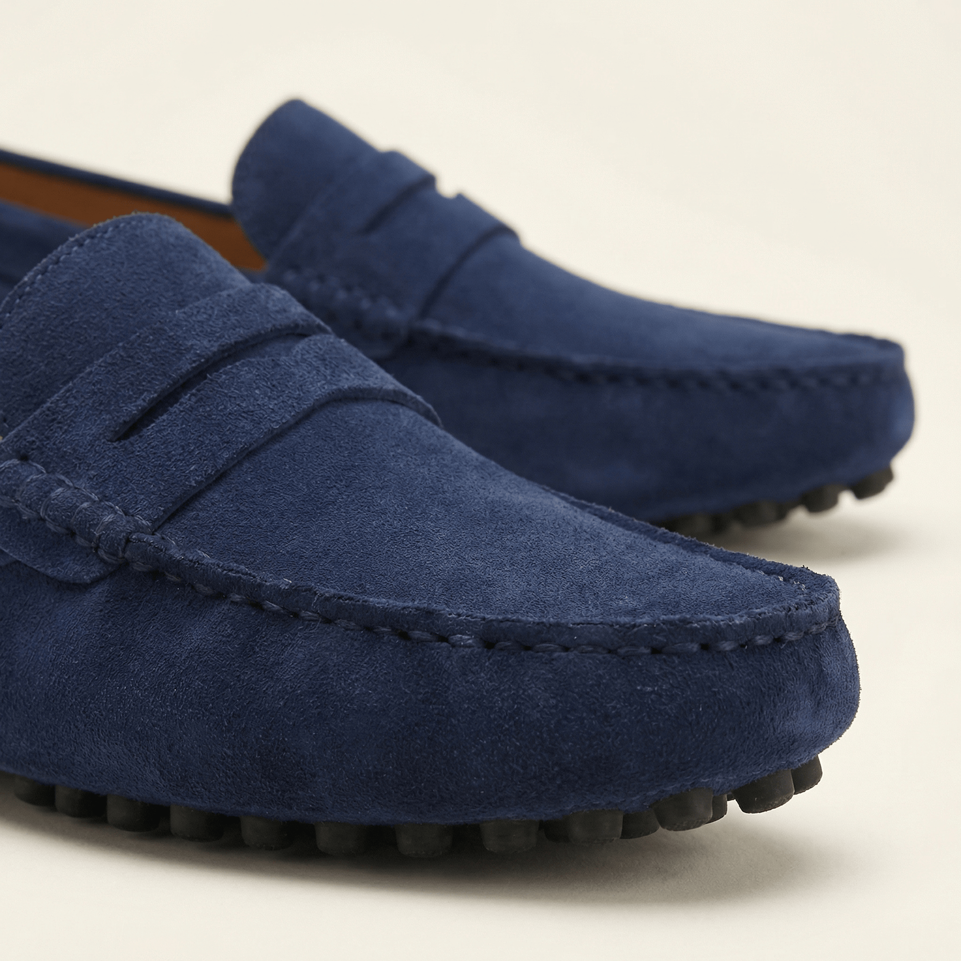 Mocassin Homme Souple en Cuir Suédé à Bande