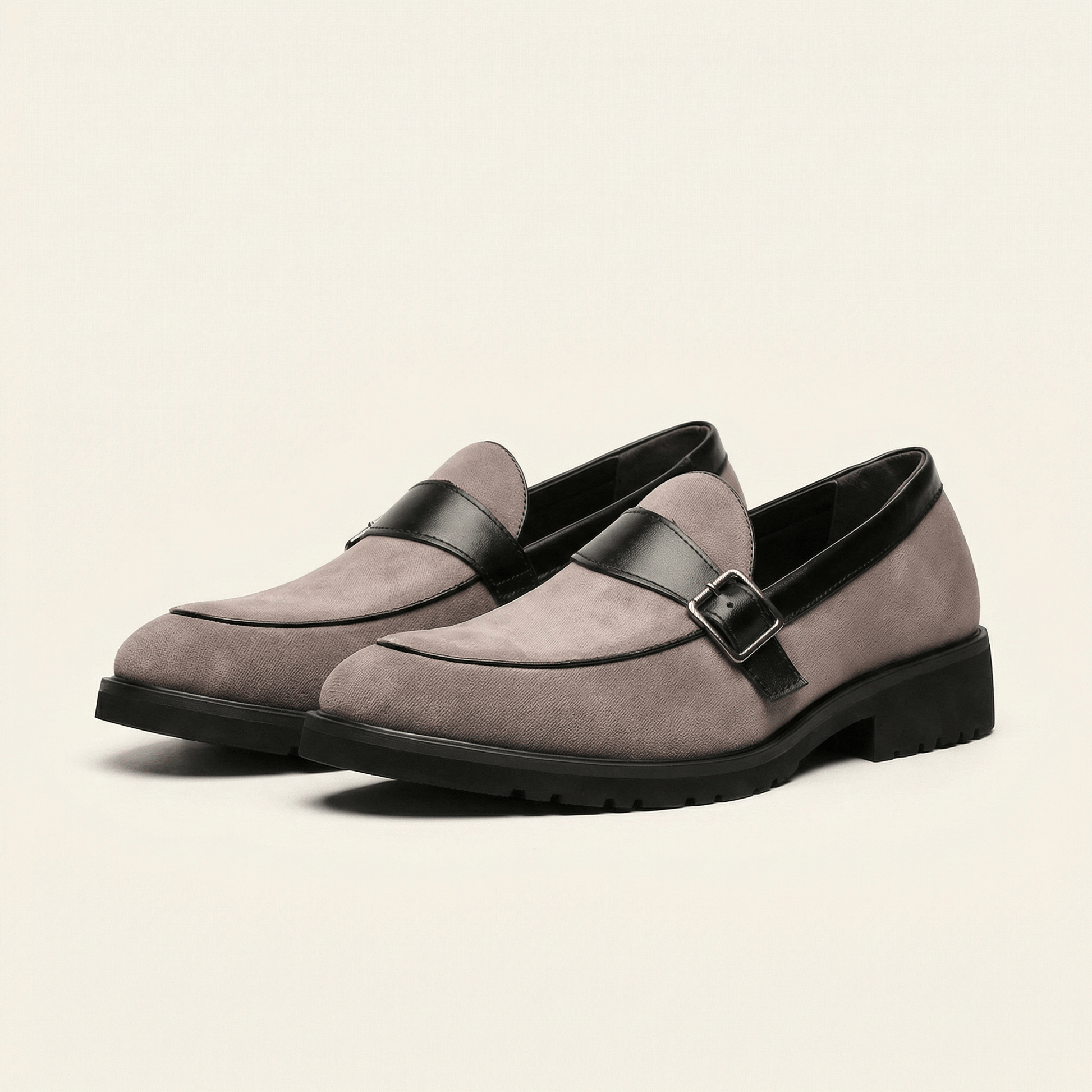 Mocassin Style Monk Strap à Boucle