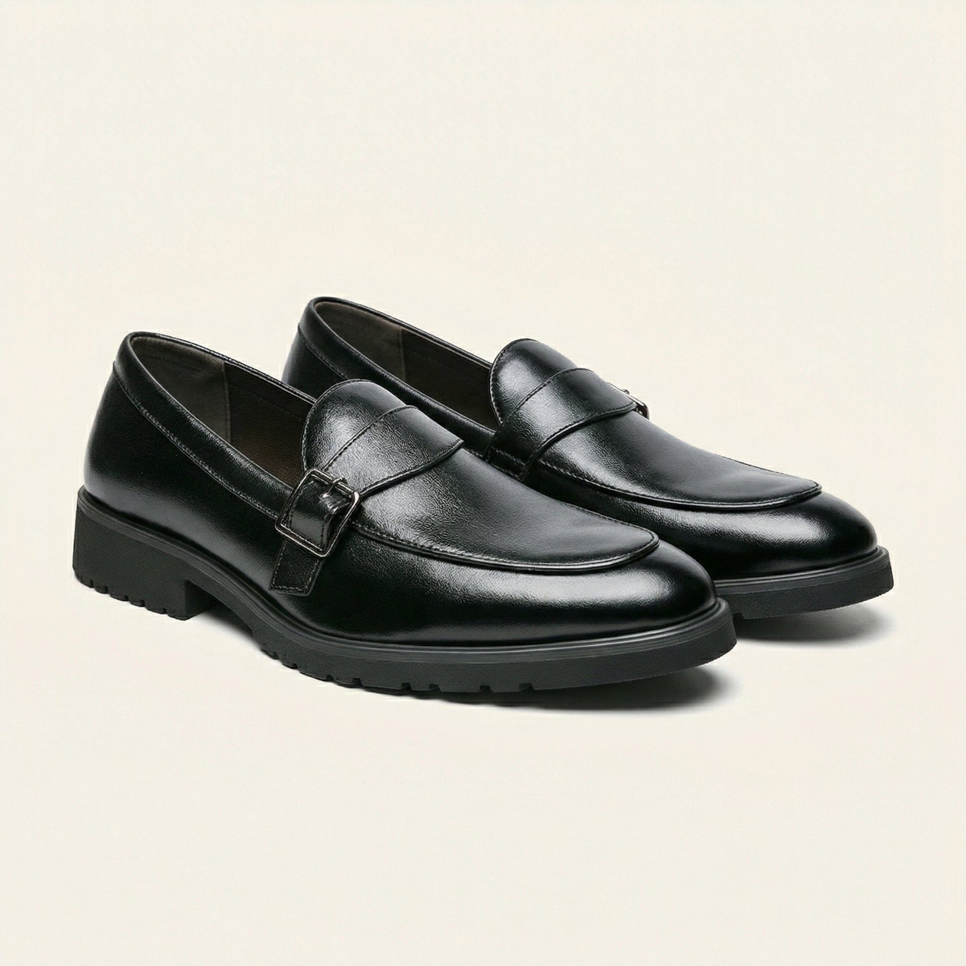 Mocassin Style Monk Strap à Boucle