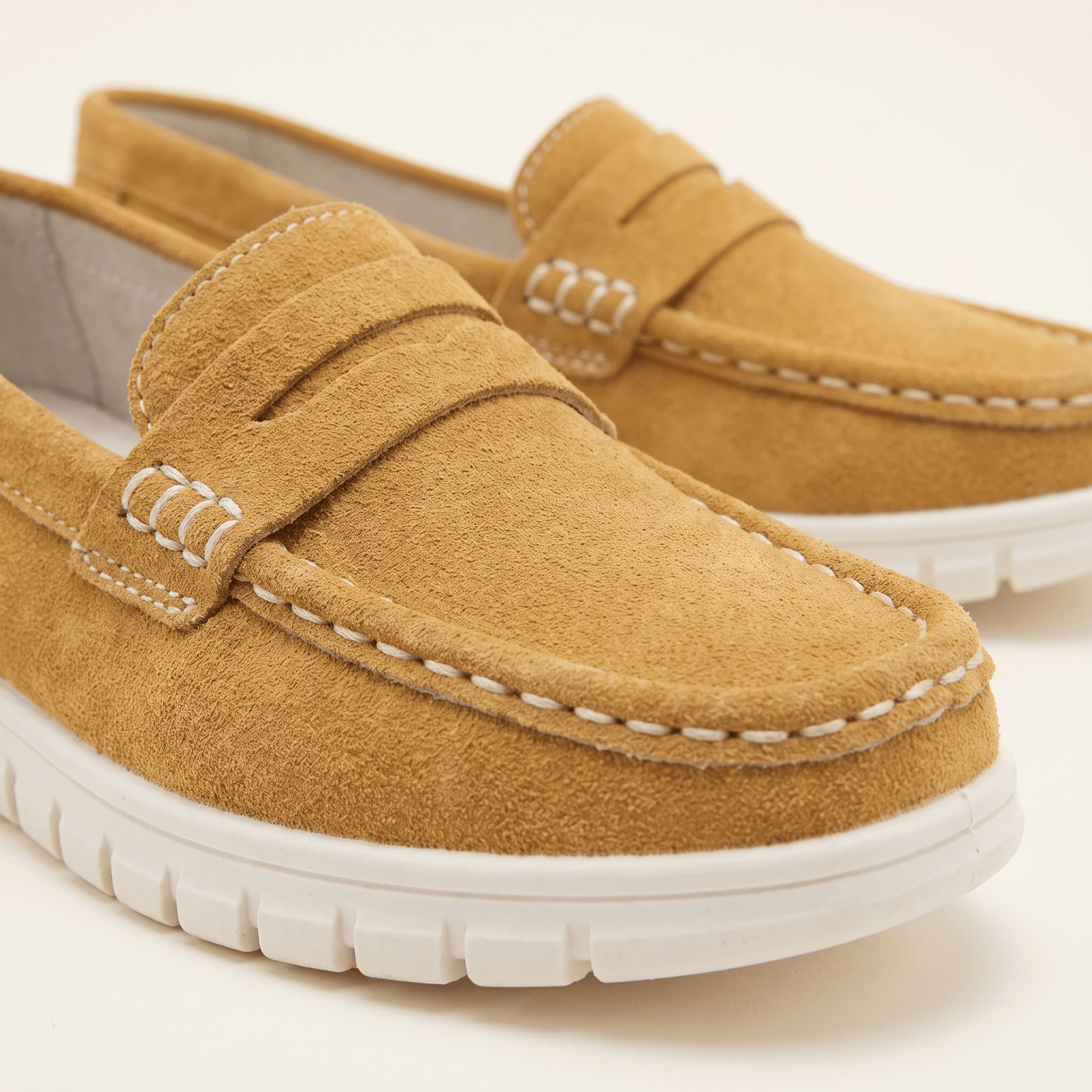Mocassins Femme Daim Penny Loafer Semelle Épaisse