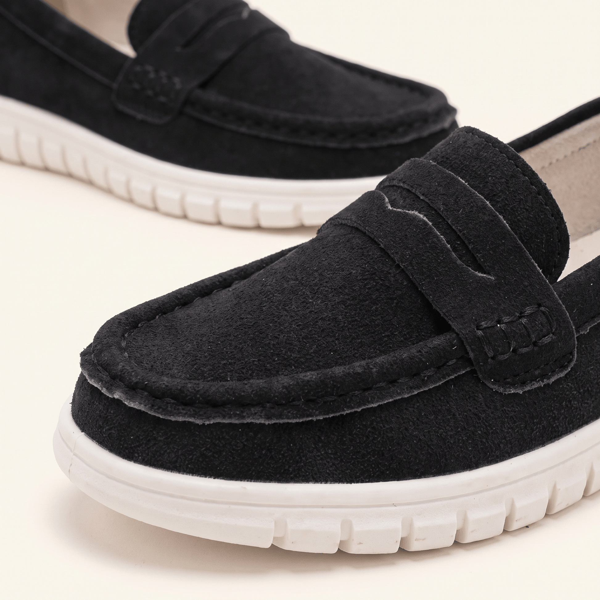 Mocassins Femme Daim Penny Loafer Semelle Épaisse