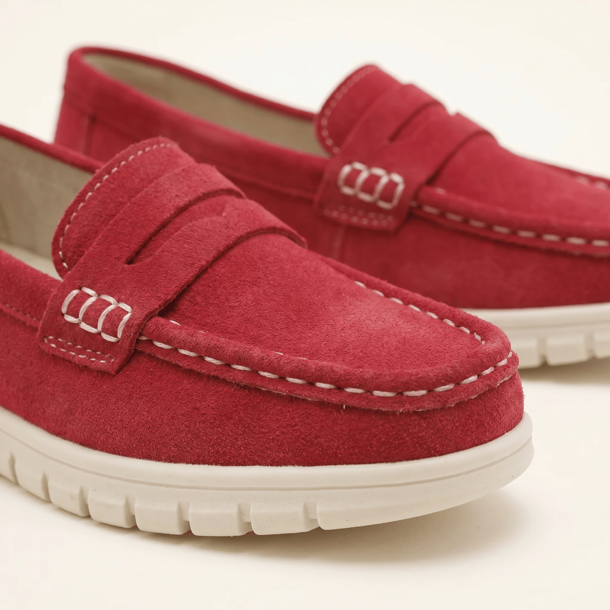 Mocassins Femme Daim Penny Loafer Semelle Épaisse
