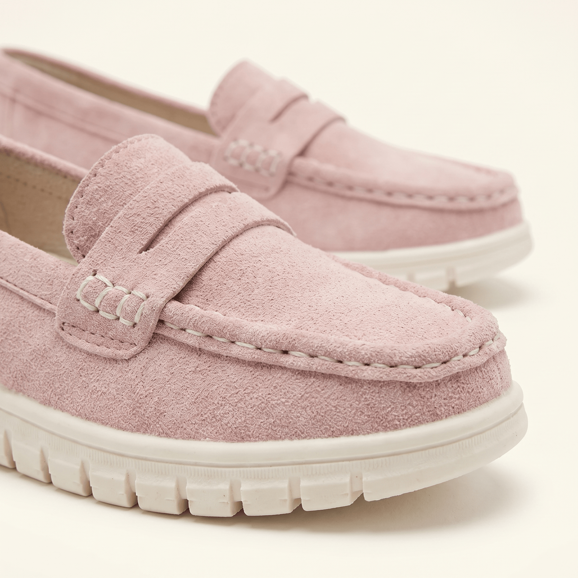 Mocassins Femme Daim Penny Loafer Semelle Épaisse