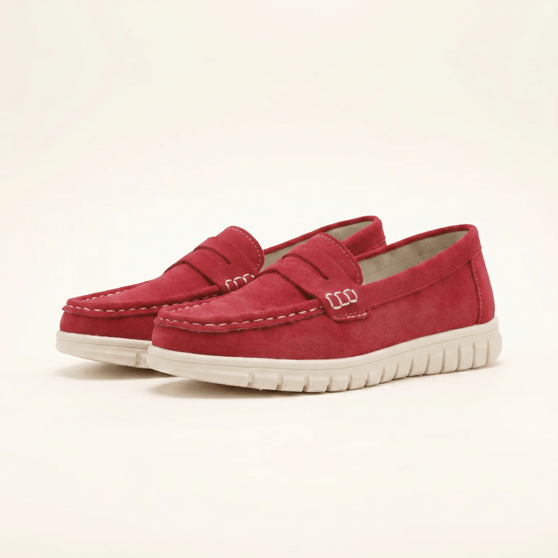 Mocassins Femme Daim Penny Loafer Semelle Épaisse