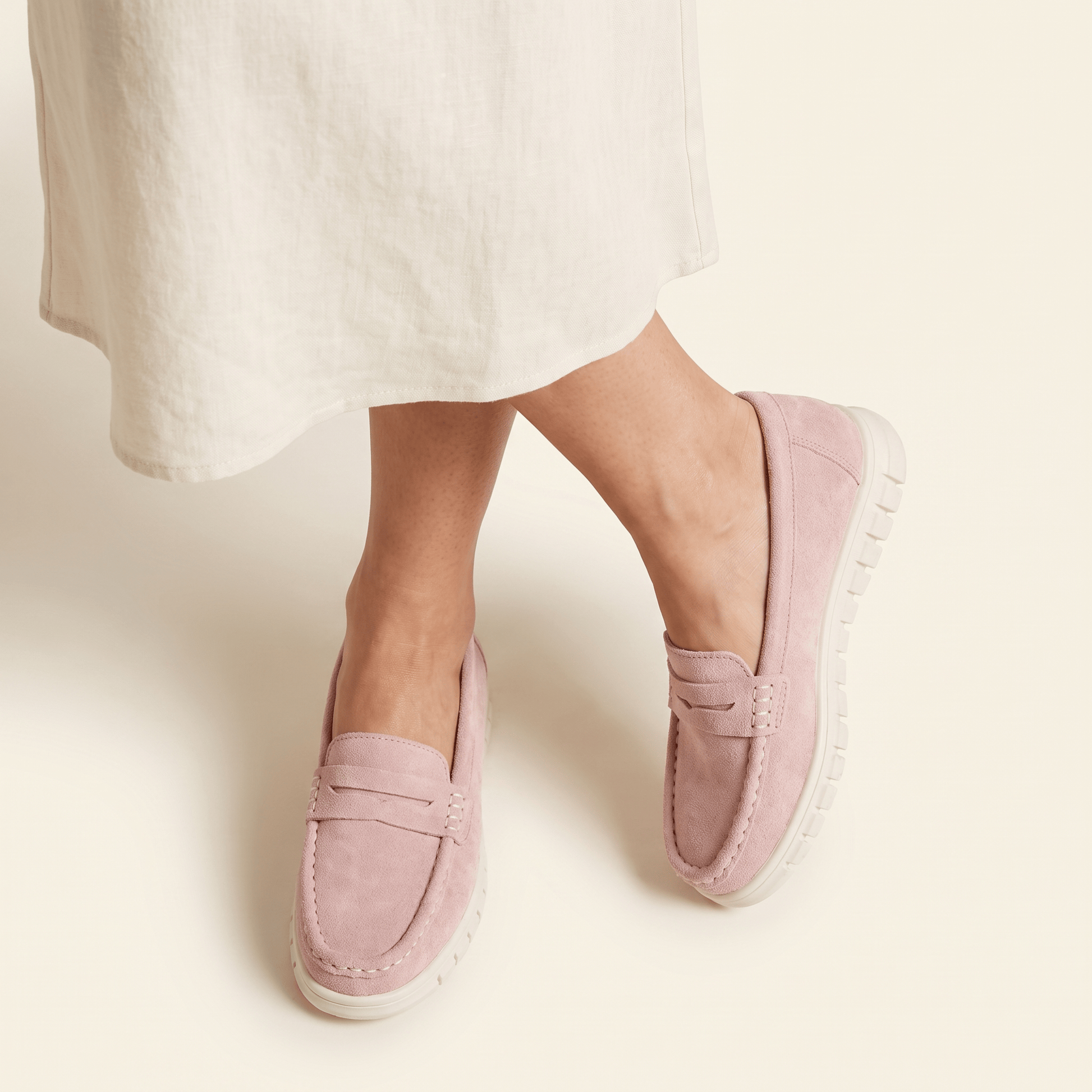 Mocassins Femme Daim Penny Loafer Semelle Épaisse