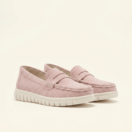 Mocassins Femme Daim Penny Loafer Semelle Épaisse