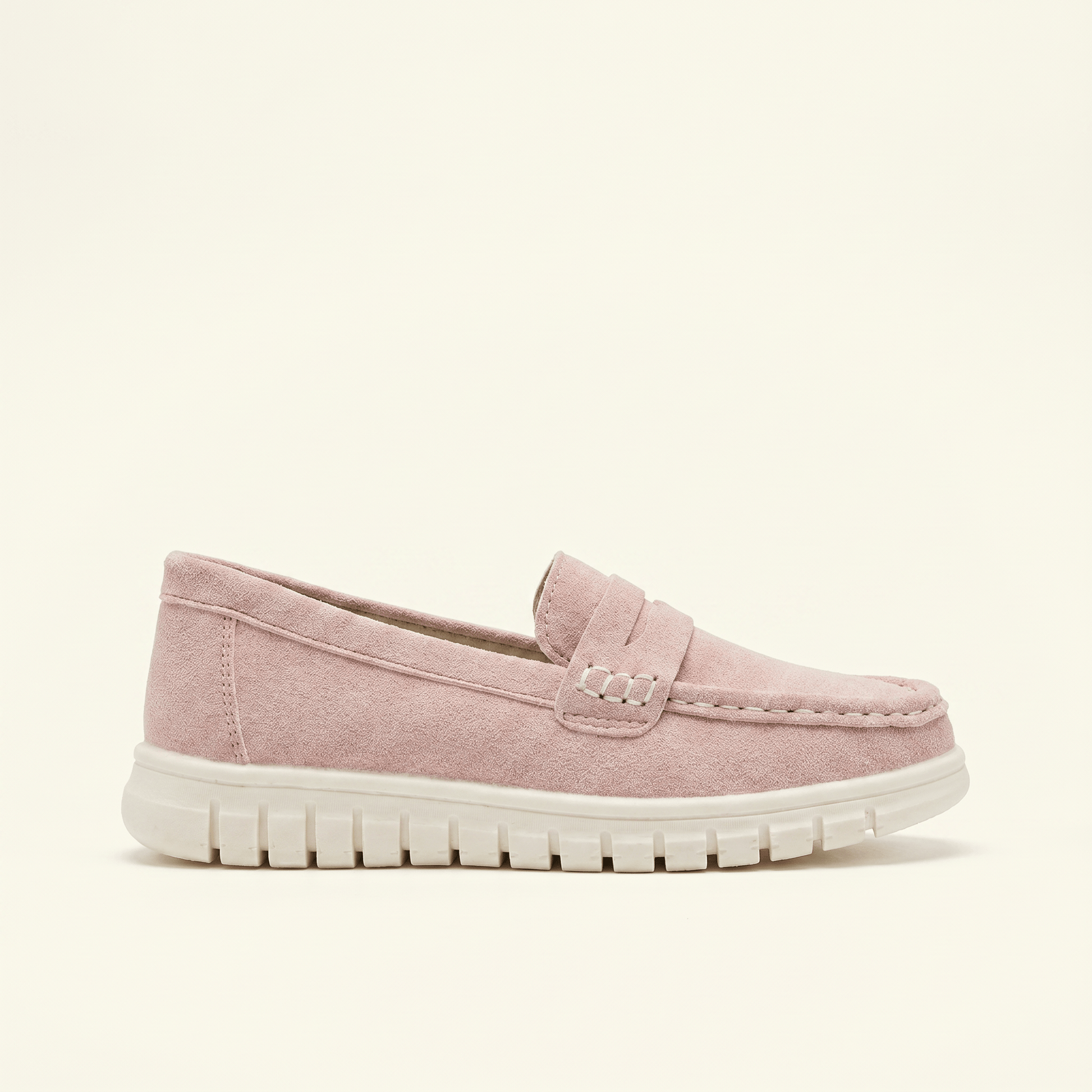 Mocassins Femme Daim Penny Loafer Semelle Épaisse