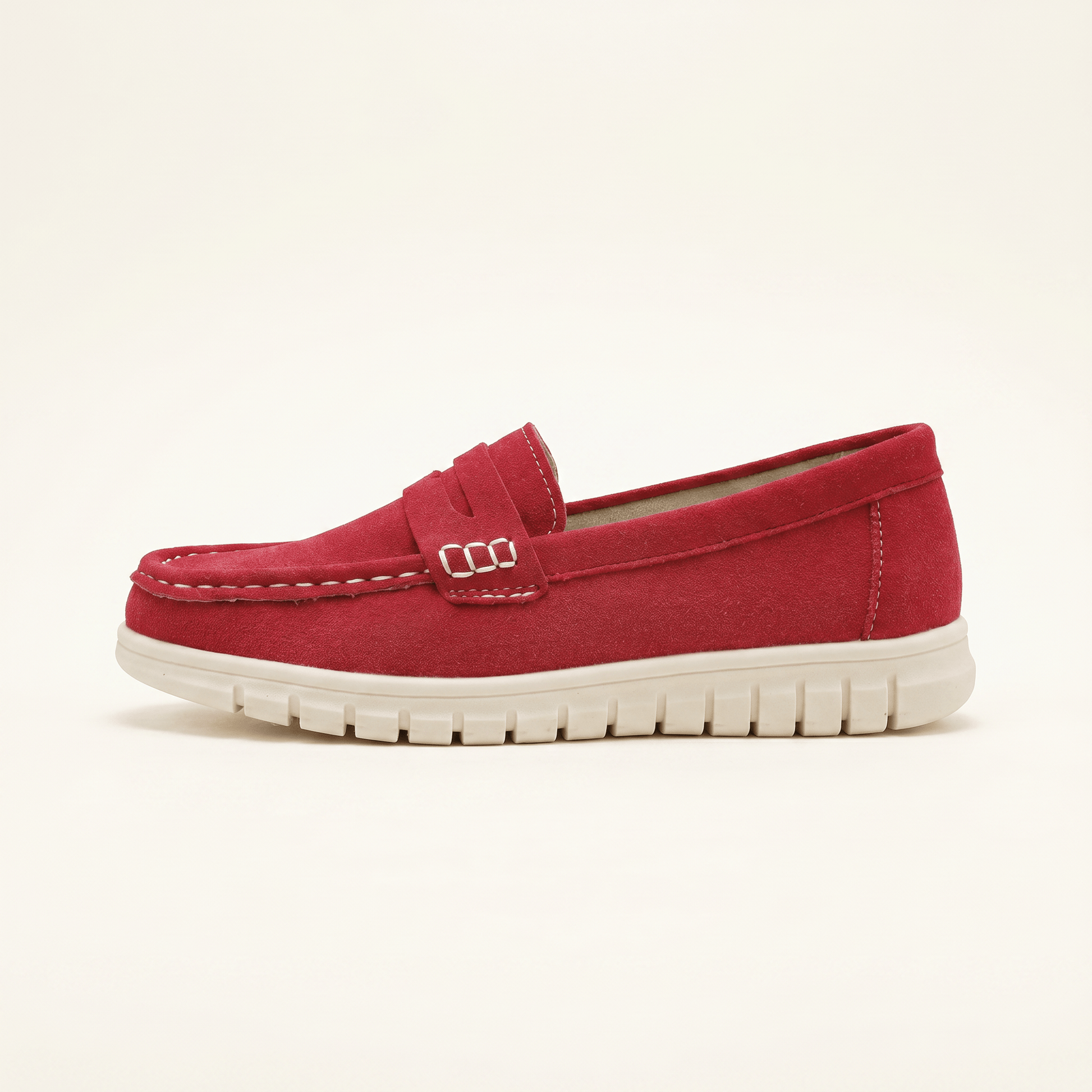 Mocassins Femme Daim Penny Loafer Semelle Épaisse