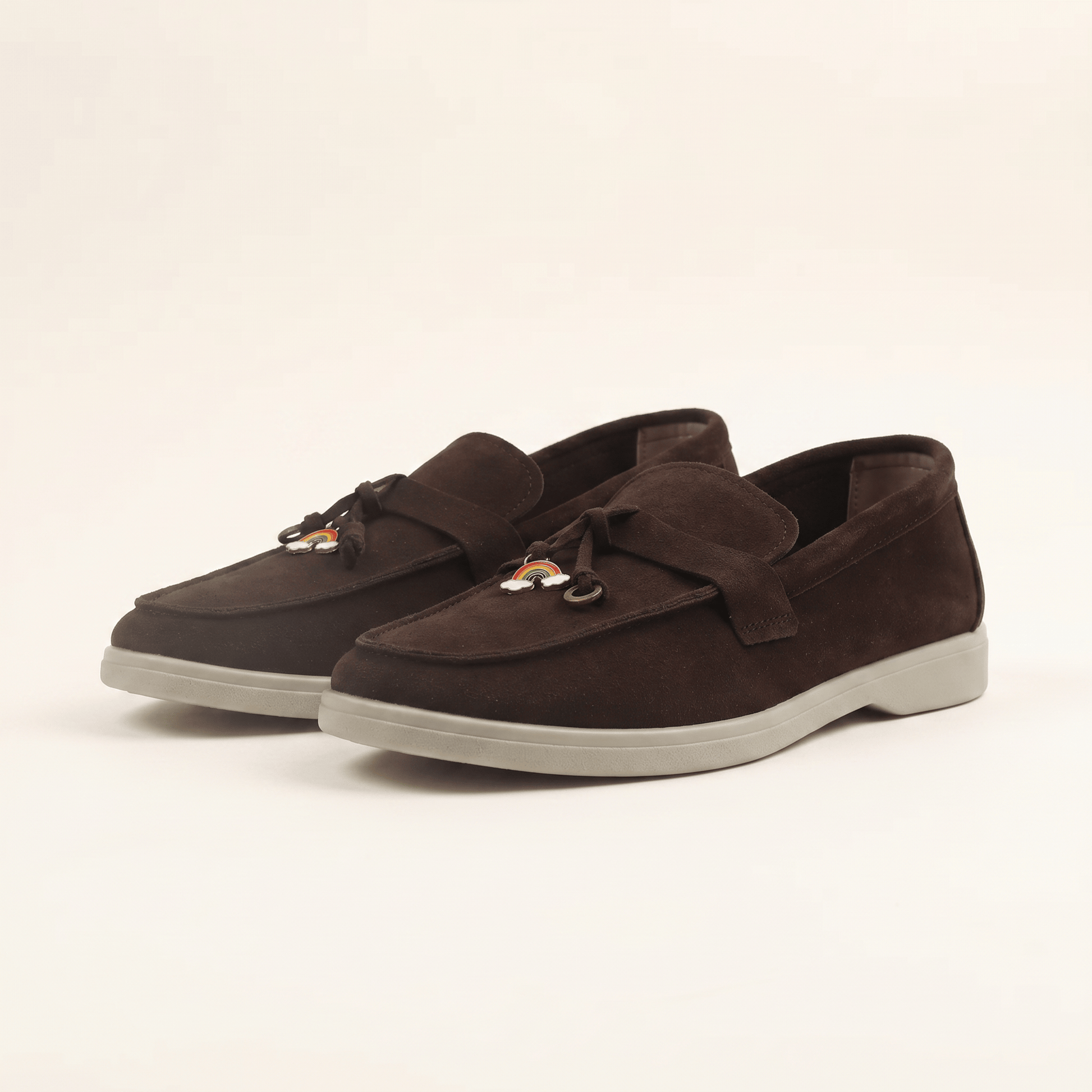 Mocassins Femme Penny en Daim Détail Doré