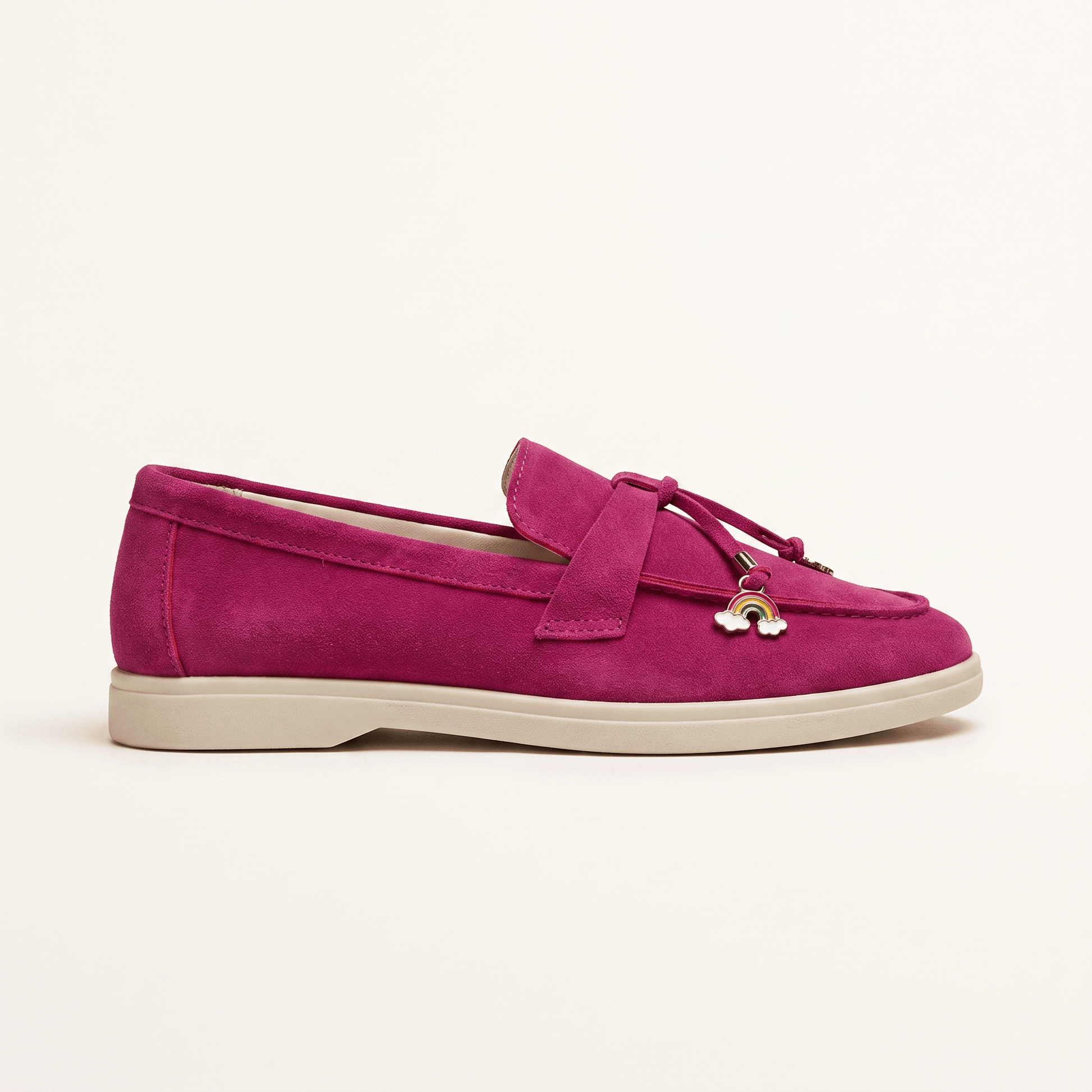 Mocassins Femme Penny en Daim Détail Doré
