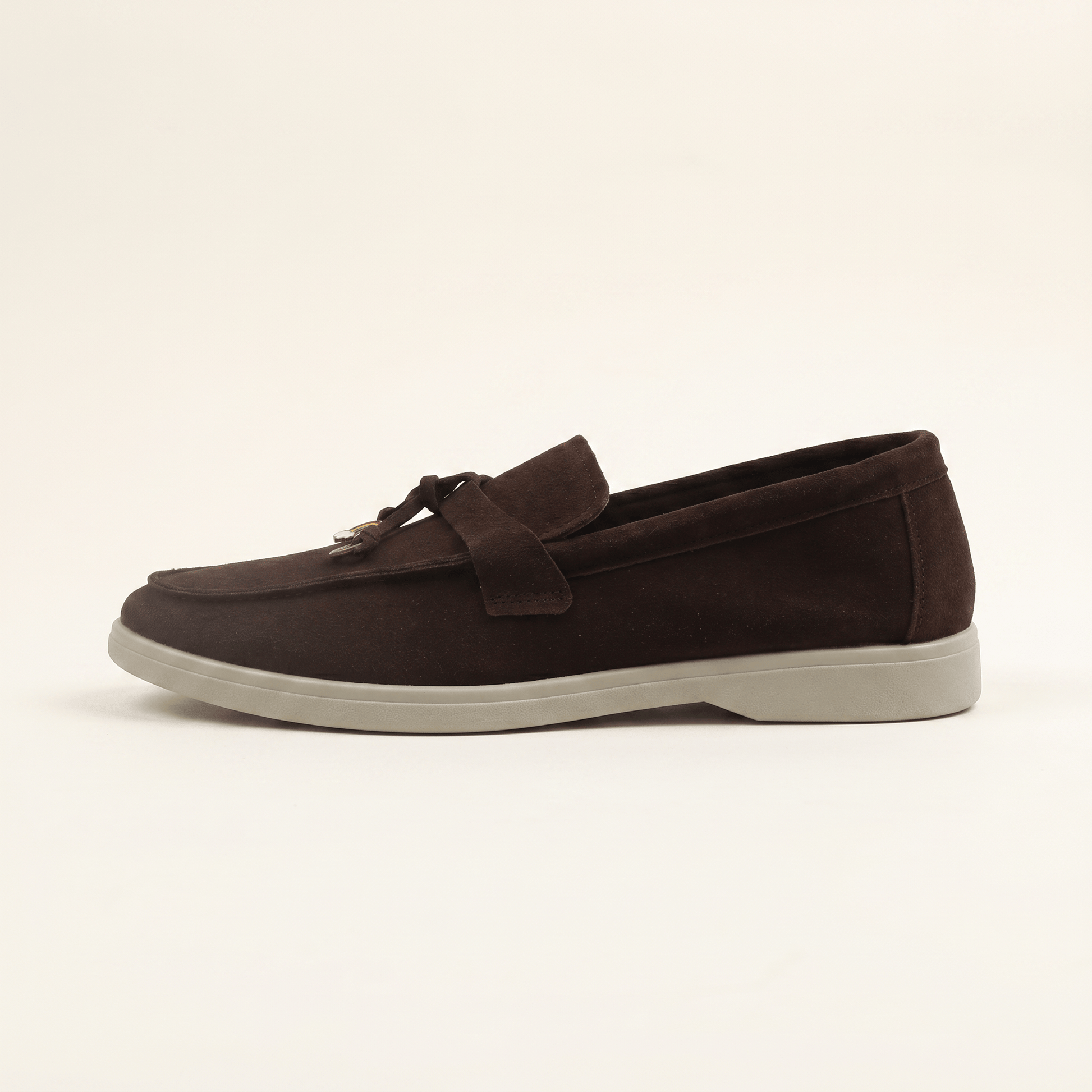 Mocassins Femme Penny en Daim Détail Doré
