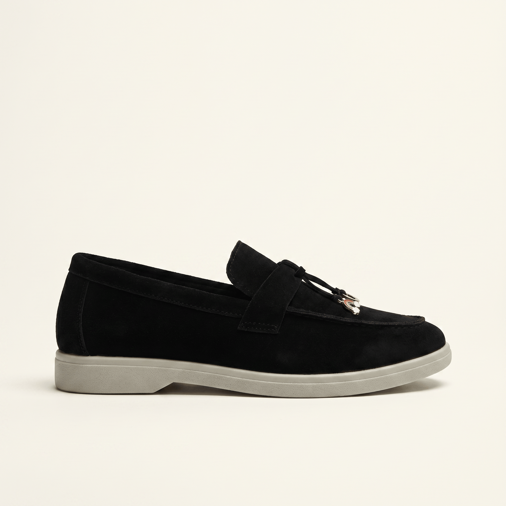 Mocassins Femme Penny en Daim Détail Doré